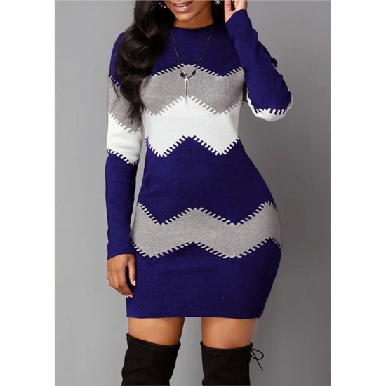 Autumn winter Women Fashion Print Slim Knitted Dress Female Long-sleeve Hips Mini Dresses Autumn winter Women Fashion Print Slim Knitted Dress Female Long-sleeve Hips Mini Dresses