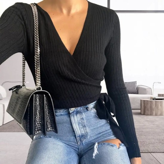 Autumn Winter Women Half Button Ribbed Knit Long Sleeve Crop Sweater V Neck Autumn Winter Women Half Button Ribbed Knit Long Sleeve Crop Sweater V Neck