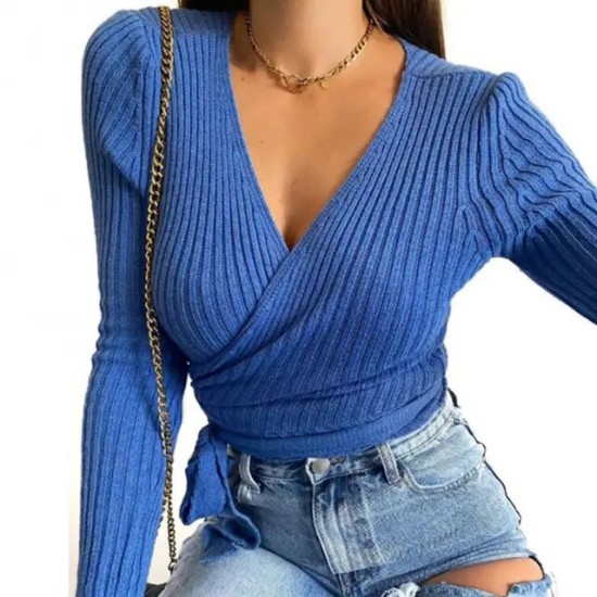 Autumn Winter Women Half Button Ribbed Knit Long Sleeve Crop Sweater V Neck Autumn Winter Women Half Button Ribbed Knit Long Sleeve Crop Sweater V Neck