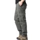 Large Pocket Loose Overalls Men's Outdoor Sports Jogging Military Tactical Pants Elastic Waist Pure Cotton Casual Work Pants Large Pocket Loose Overalls Men's Outdoor Sports Jogging Military Tactical Pants Elastic Waist Pure Cotton Casual Work Pants