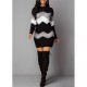 Autumn winter Women Fashion Print Slim Knitted Dress Female Long-sleeve Hips Mini Dresses Autumn winter Women Fashion Print Slim Knitted Dress Female Long-sleeve Hips Mini Dresses