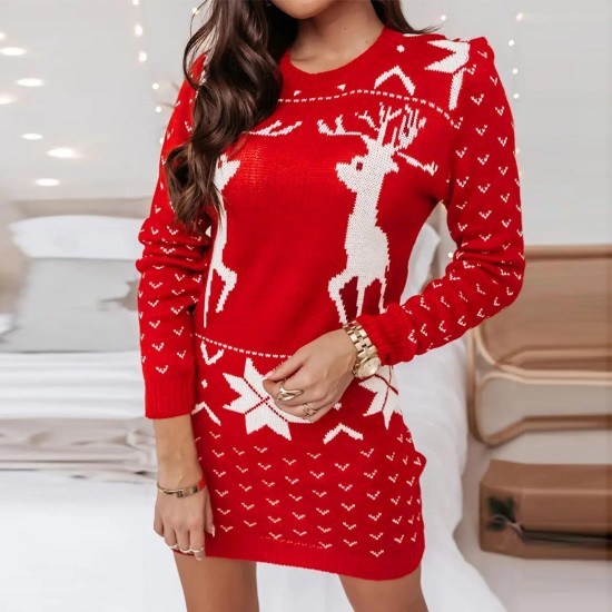 Women S Christmas Sweater Reindeer Christmas Sweater - Cozy Long Sleeve Xmas Pullover With Round Neck For Girls And Ladies Women S Christmas Sweater Reindeer Christmas Sweater - Cozy Long Sleeve Xmas Pullover With Round Neck For Girls And Ladies